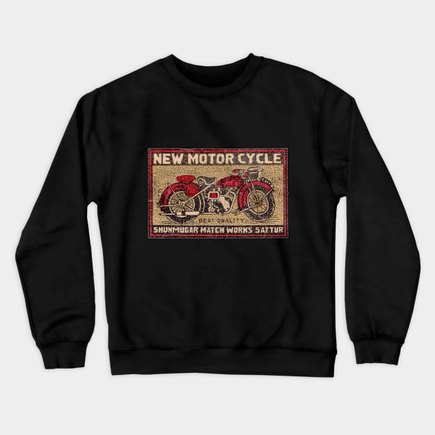 Vintage Motorcycle Design Crewneck Sweatshirt by PsychedelicAstronaut